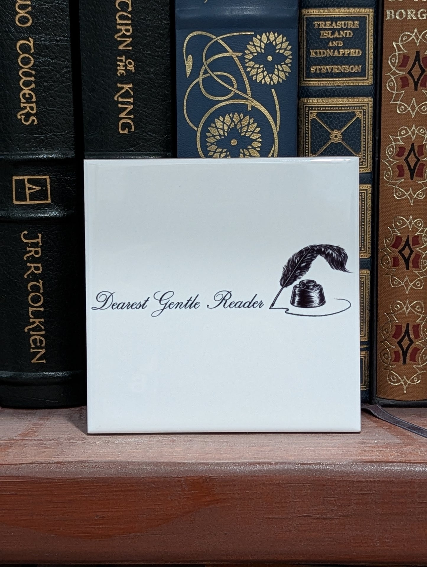 "Dearest Gentle Reader" Ceramic Coaster