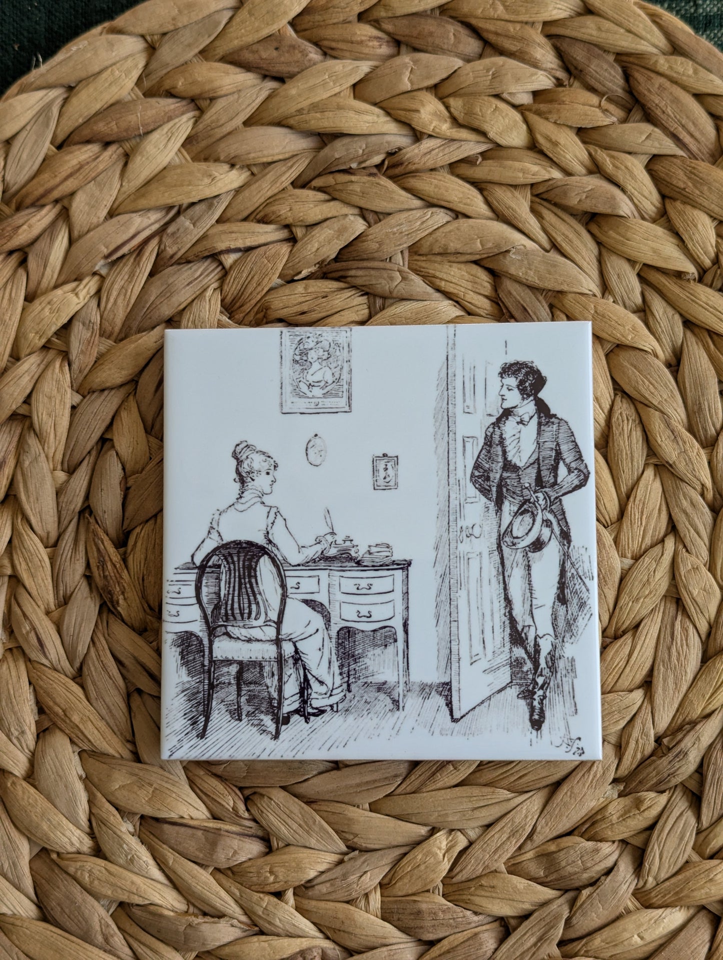 "Pride and Prejudice" Ceramic Coasters, Set of 4