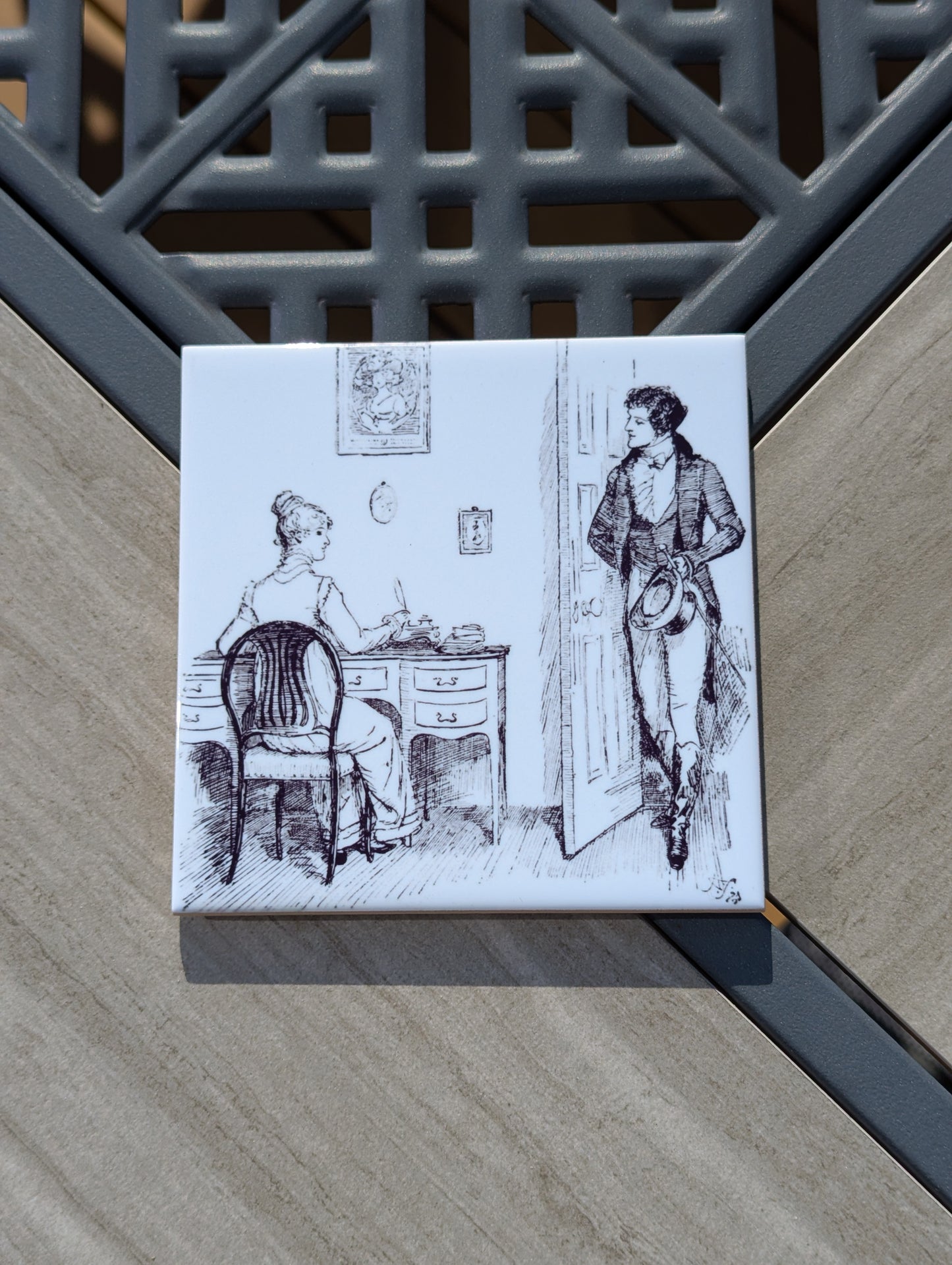 "Pride and Prejudice" Ceramic Coasters, Set of 4