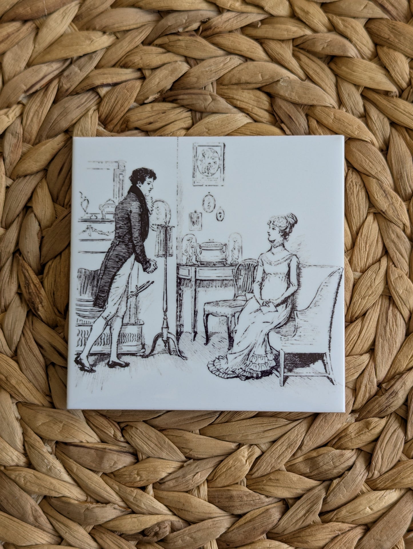 "Pride and Prejudice" Ceramic Coasters, Set of 4