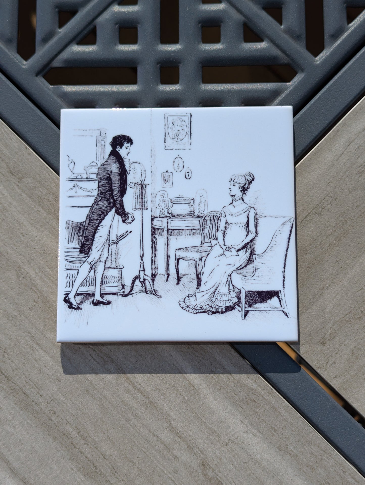 "Pride and Prejudice" Ceramic Coasters, Set of 4