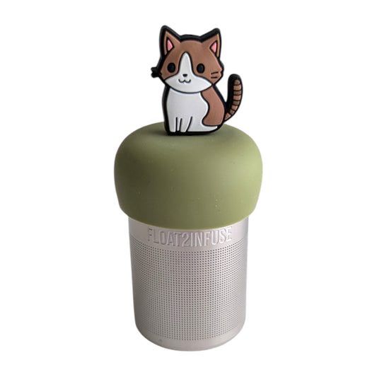 Floating Anime White and Brown Cat Tea Infuser